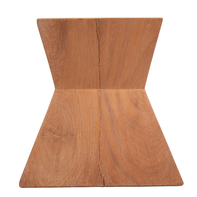 RRP €315 POLS POTTEN Wooden Stool / Side Table Brown Geometric