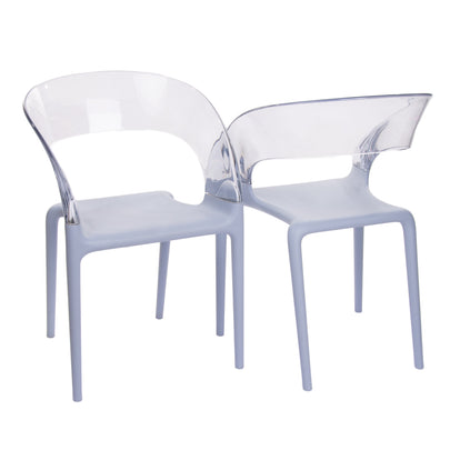 RRP €475 DRIADE RING 2 Armchairs Set Partly Transparent Design By Phillip Stark