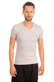 EMPORIO ARMANI T-Shirt Size 50 / L Melange Coated Logo Short Sleeve V-Neck gallery photo number 1