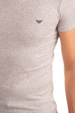 EMPORIO ARMANI T-Shirt Size 50 / L Melange Coated Logo Short Sleeve V-Neck gallery photo number 4