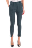 RRP €215 ATTIC AND BARN Pleated Crepe Trousers Size IT 38 Wool Blend Dark Green gallery photo number 2