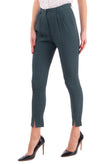 RRP €215 ATTIC AND BARN Pleated Crepe Trousers Size IT 38 Wool Blend Dark Green gallery photo number 3