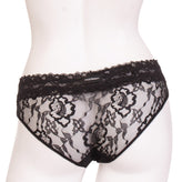EMPORIO ARMANI Brief Knickers Size S Black Floral Lace Scalloped Trim gallery photo number 2