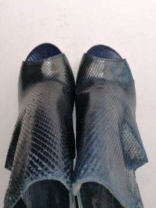PROGETTO Leather Bootie Sandals EU 36 UK 3 US 6 Embossed Snakeskin Pattern gallery photo number 8