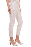 ODI ET AMO Jeans Size 30 Stretch White Distressed Style Star Studs Cropped gallery photo number 2