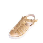 PIERRE DARRE Fisherman Sandals Size 38 UK 5 US 8 Leather Lining Glitter Panel gallery photo number 3