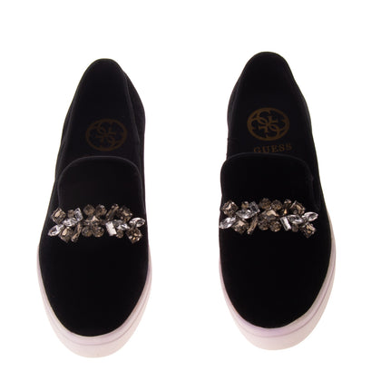 RRP €125 GUESS Velour Loafer Shoes Size 38 UK 5 US 7.5 Rhinestones Metal Logo gallery photo number 2