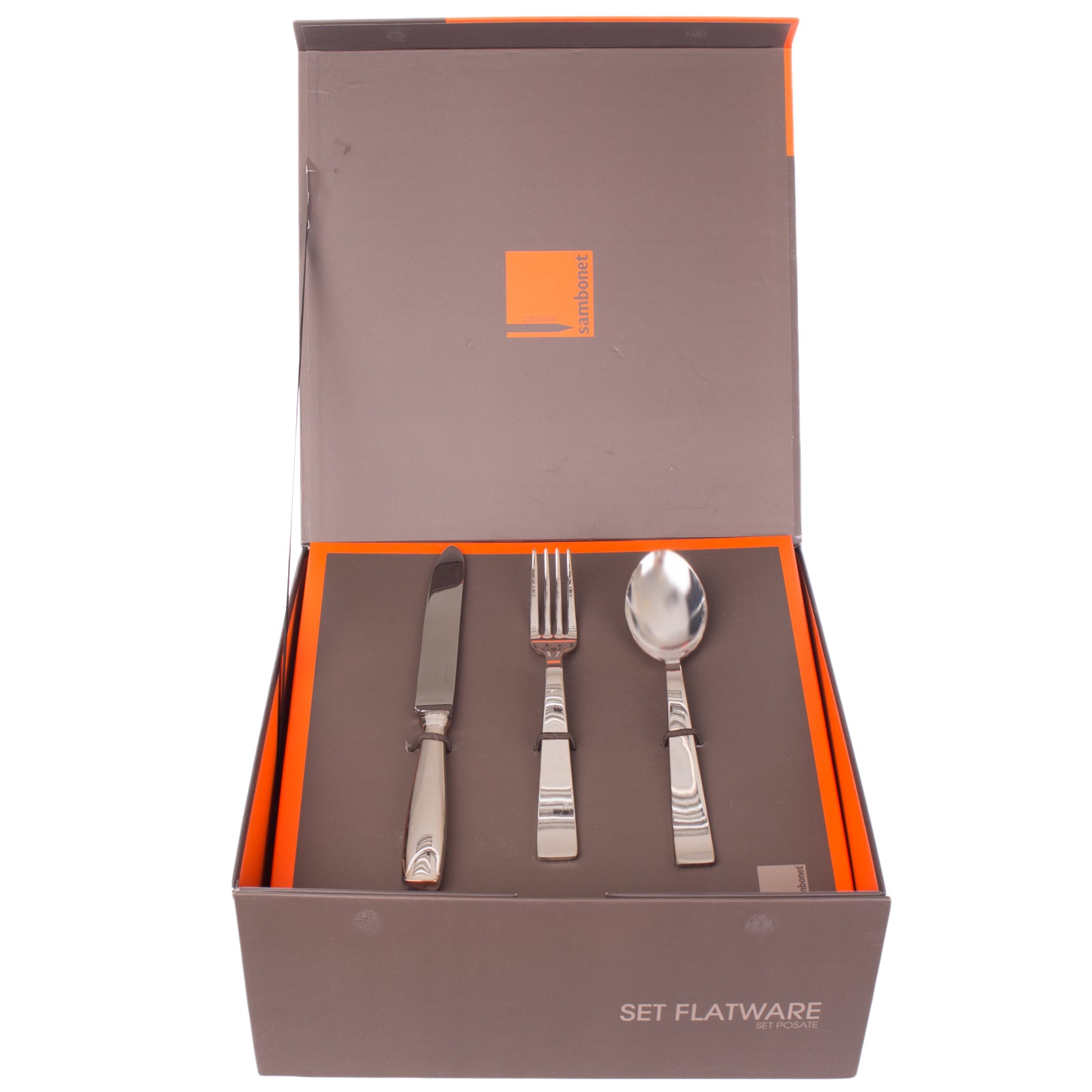 RRP €210 SAMBONET Stainless Steel Cutlery Set of 24 Pieces Elegant Made in Italy gallery main photo