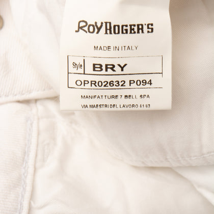 ROY ROGER'S Denim Shorts Size 18Y White Stretch Zip Fly Made in Italy gallery photo number 5
