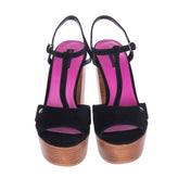 RRP €105 FORNARINA Leather T-Strap Sandals Size 40 UK 6.5 US 9 High Heel Suede gallery photo number 2