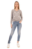 RRP €110 CAPITOL COUTURE By TRISH SUMMERVILLE Sweatshirt Size S Melange Coated gallery photo number 1