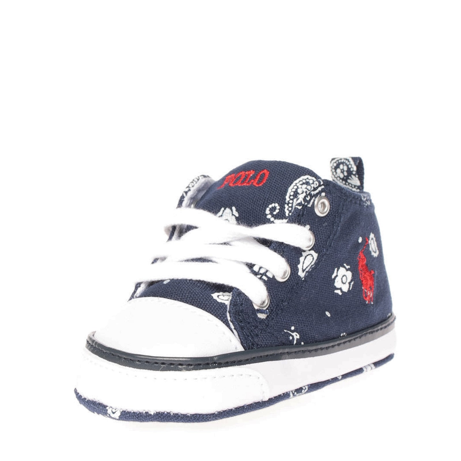 POLO RALPH LAUREN Baby Canvas Sneakers Size 16 UK 0.5 US 1 Embroidered Lace Up gallery main photo