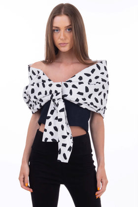 OFF-WHITE Spotted Bolero Jacket Size IT 38 / XS Pleated Off The Shoulder gallery photo number 3