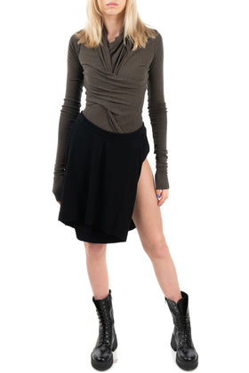 RRP€1100 RICK OWENS GLITTER F/W 17 Wool Knitted Boner Skirt Size S Elastic Waist gallery photo number 1