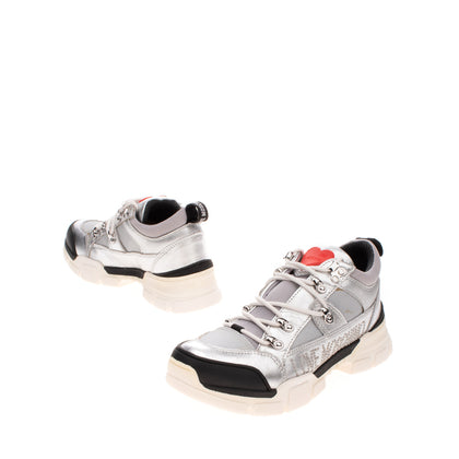 RRP €180 LOVE MOSCHINO Sneakers Size 40 UK 7 US 10 Metallic Effect Studded Logo gallery photo number 1