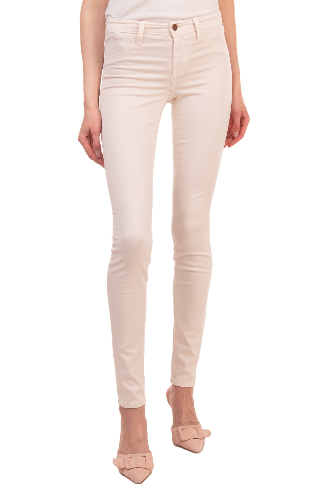 RRP€120 J BRAND FOR THEORY Trousers W23 Stretch Ivory Skinny Made in USA gallery main photo