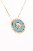 SPHERA MILANO 925 Sterling Silver Chain Necklace Gold Plated Circle Pendant gallery photo number 3