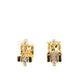 EYLAND Gold Plated Small Huggie Earrings Swarovski Two Tone gallery photo number 2