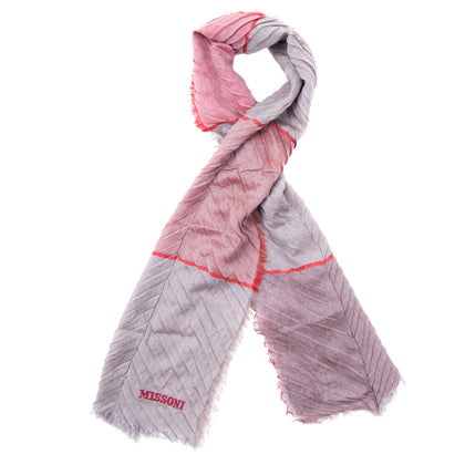 RRP €360 MISSONI Wool Shawl-Wrap Scarf Wave Zig Zag Colour Block Made in Italy gallery photo number 1