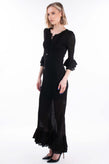 RRP €665 JUST CAVALLI Maxi Knitted Flounce Dress Size XS Lame Effect Lace Up gallery photo number 5