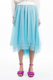 CAPPELLINI By PESERICO Tulle Flare Skirt Size IT 42  / M Asymmetric Hem RRP €230 gallery photo number 3