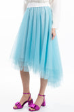 CAPPELLINI By PESERICO Tulle Flare Skirt Size IT 42  / M Asymmetric Hem RRP €230 gallery photo number 4