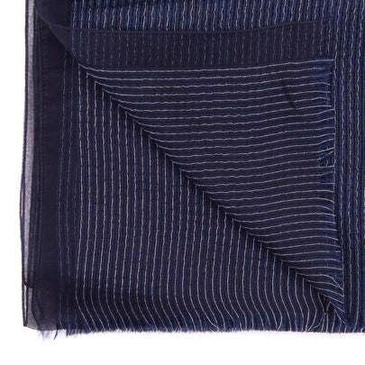RRP €360 MISSONI Long Shawl / Wrap Scarf Wool & Silk Blend Striped Frayed Edges