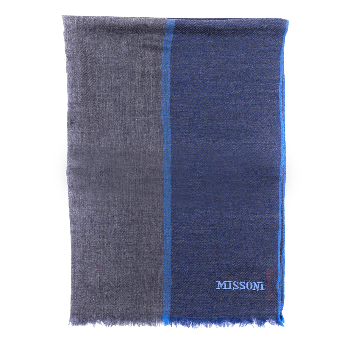 RRP €360 MISSONI 100% Wool Long Shawl / Wrap Scarf Colour Block Made in Italy gallery main photo