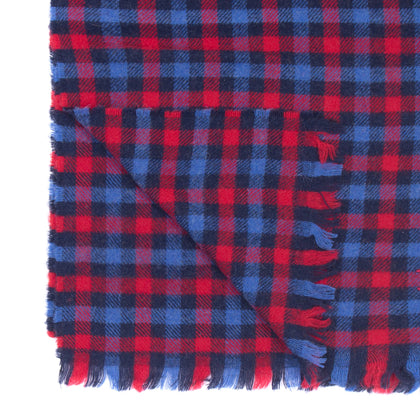 RRP €360 MISSONI Wool Long Shawl Wrap Scarf Tartan Frayed Edges Made in Italy gallery photo number 2