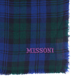 RRP €360 MISSONI 100% Wool Oversized Square Scarf Tartan Pattern Made in Italy gallery photo number 3