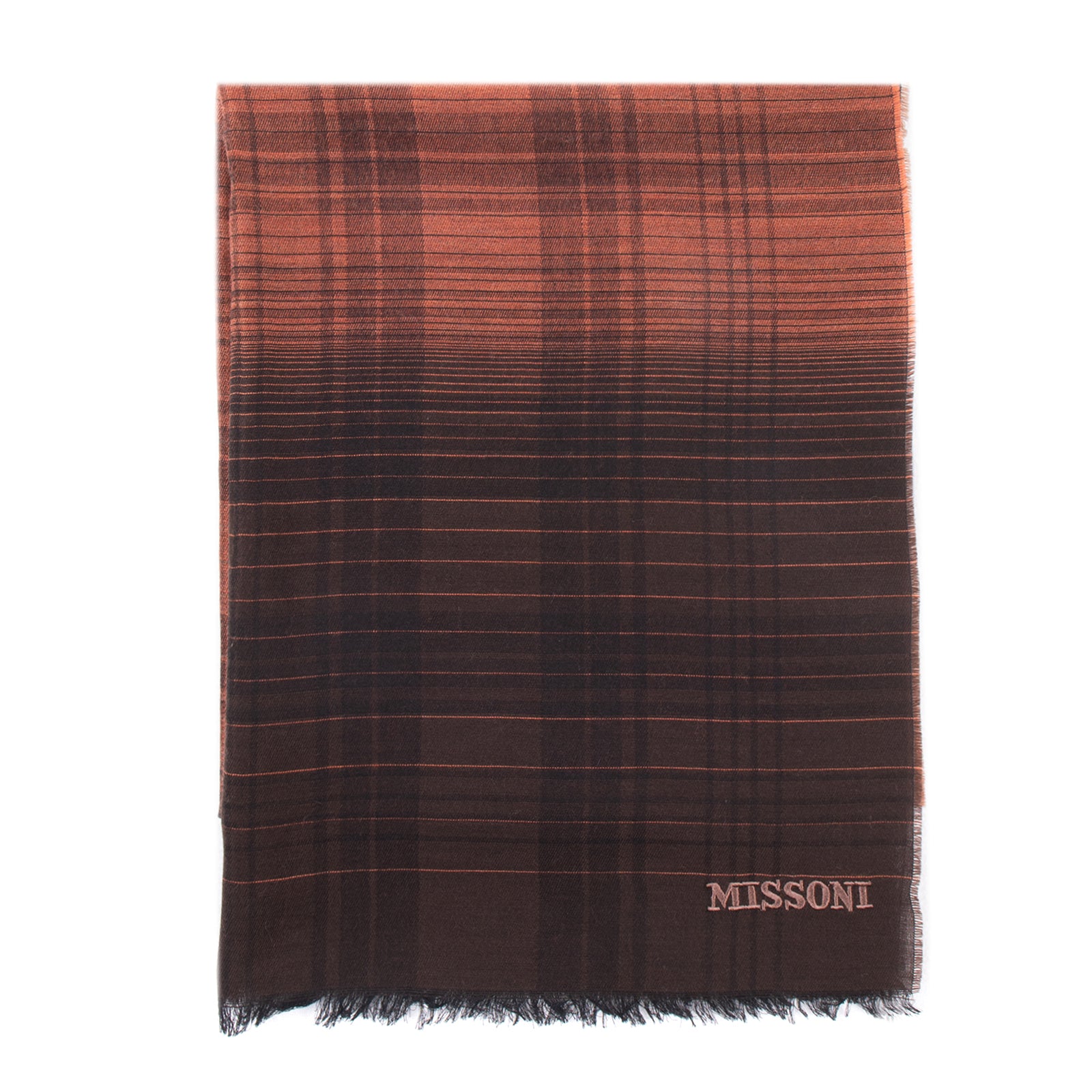 RRP €250 MISSONI Long Rectangle Scarf Wool Blend Plaid Lightweight Made in Italy gallery main photo