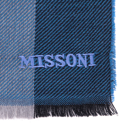 RRP €360 MISSONI Wool Long Shawl Wrap Scarf Plaid Frayed Edges Made in Italy gallery photo number 3