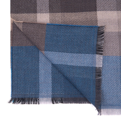 RRP €360 MISSONI Wool Long Shawl Wrap Scarf Plaid Frayed Edges Made in Italy gallery photo number 2