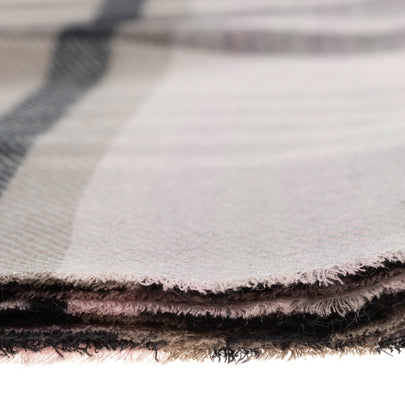 RRP€360 MISSONI Wool Shawl Wrap Scarf Large Tartan Frayed Edges Made in Italy