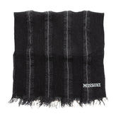 RRP€360 MISSONI Wool Long Shawl/Wrap Scarf Striped Fringe Textured Made in Italy gallery photo number 1