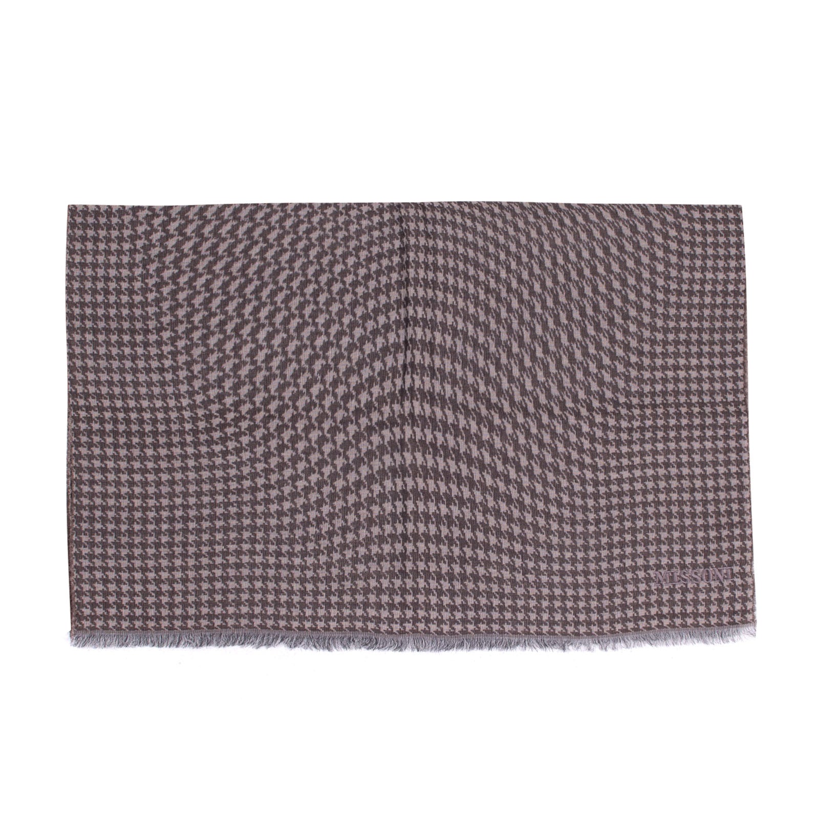 MISSONI Long Shawl/Wrap Scarf Wool Blend Houndstooth Made in Italy RRP €320 gallery main photo