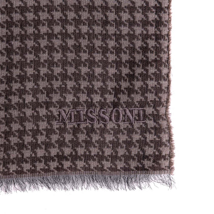 MISSONI Long Shawl/Wrap Scarf Wool Blend Houndstooth Made in Italy RRP €320 gallery photo number 3