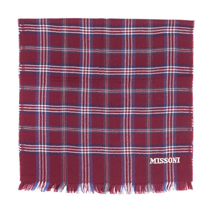 RRP €360 MISSONI Wool Long Shawl / Wrap Plaid Pattern Woven Frayed Made in Italy gallery photo number 1
