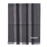 RRP €360 MISSONI Wool Long Shawl/Wrap Scarf Striped Frayed Edges Made in Italy gallery photo number 2