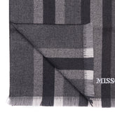 RRP €360 MISSONI Wool Long Shawl/Wrap Scarf Striped Frayed Edges Made in Italy gallery photo number 1