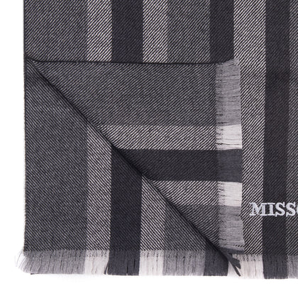 RRP €360 MISSONI Wool Long Shawl/Wrap Scarf Striped Frayed Edges Made in Italy gallery photo number 1