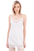 ATOS LOMBARDINI Crepe Cami Top Size IT 46 / L White Lace Trim Made in Italy gallery photo number 2