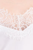 ATOS LOMBARDINI Crepe Cami Top Size IT 46 / L White Lace Trim Made in Italy gallery photo number 5