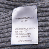 8 Long Scarf Cashmere & Merino Wool Blend Ribbed Melange Effect Made in Italy gallery photo number 5