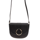 8 Leather Crossbody Shoulder Bag Ring Detail Magnetic Flap Zipped Made in Italy gallery photo number 1