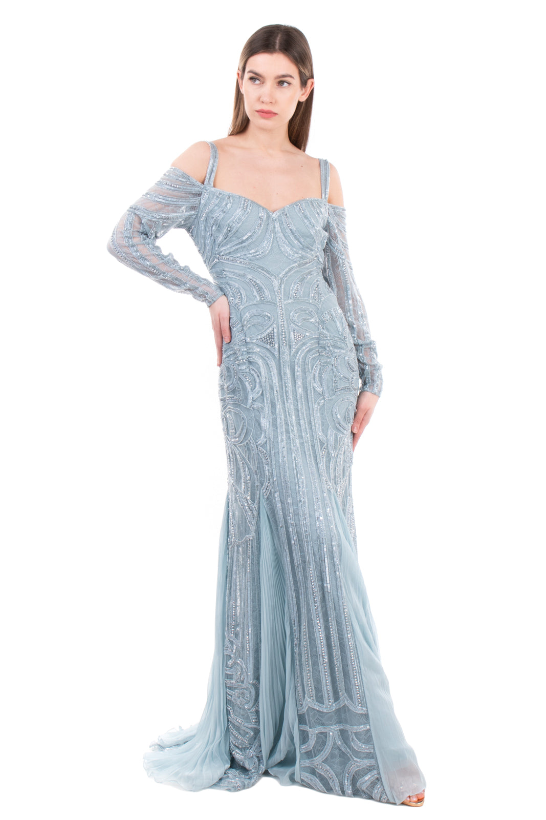 RRP€10665 ZUHAIR MURAD Trumpet Gown Size 40 / XS Silk Blend Lace Sequins & Beads gallery main photo