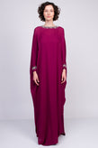 RRP €3975 OSCAR DE LA RENTA Silk Caftan Dress Size XS Rhinestones High Slit gallery photo number 3