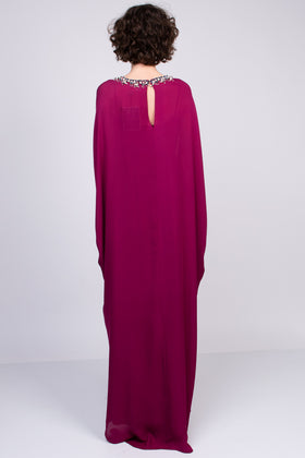 RRP €3975 OSCAR DE LA RENTA Silk Caftan Dress Size XS Rhinestones High Slit gallery photo number 5