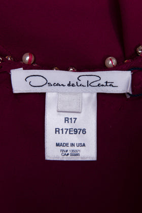 RRP €3975 OSCAR DE LA RENTA Silk Caftan Dress Size XS Rhinestones High Slit gallery photo number 8