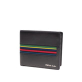 RRP €110 PAUL SMITH Leather Bifold Wallet Striped Trim Card Pockets gallery photo number 1